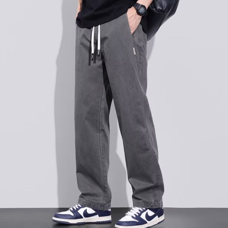 美式復古休閒寬鬆直筒運動時尚工裝褲