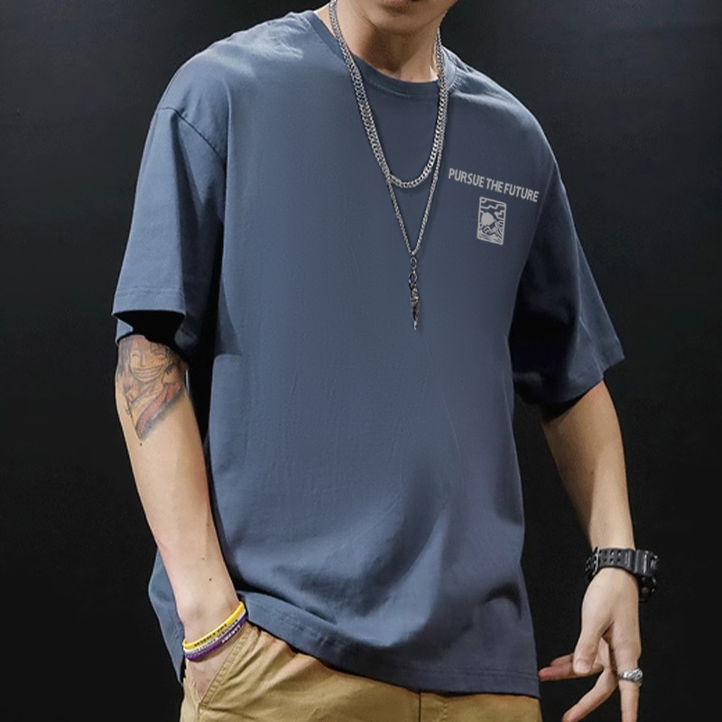 多色親膚圓領印花潮流短袖T恤