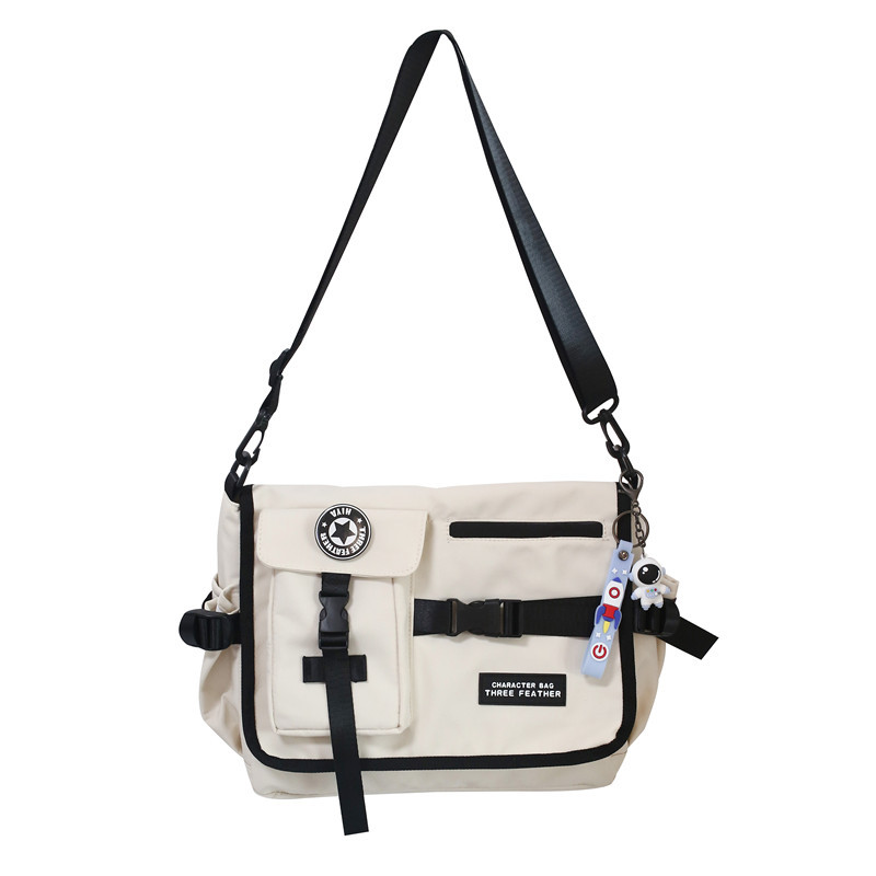 輕便大容量ins工裝帆布斜跨時尚休閒單肩包