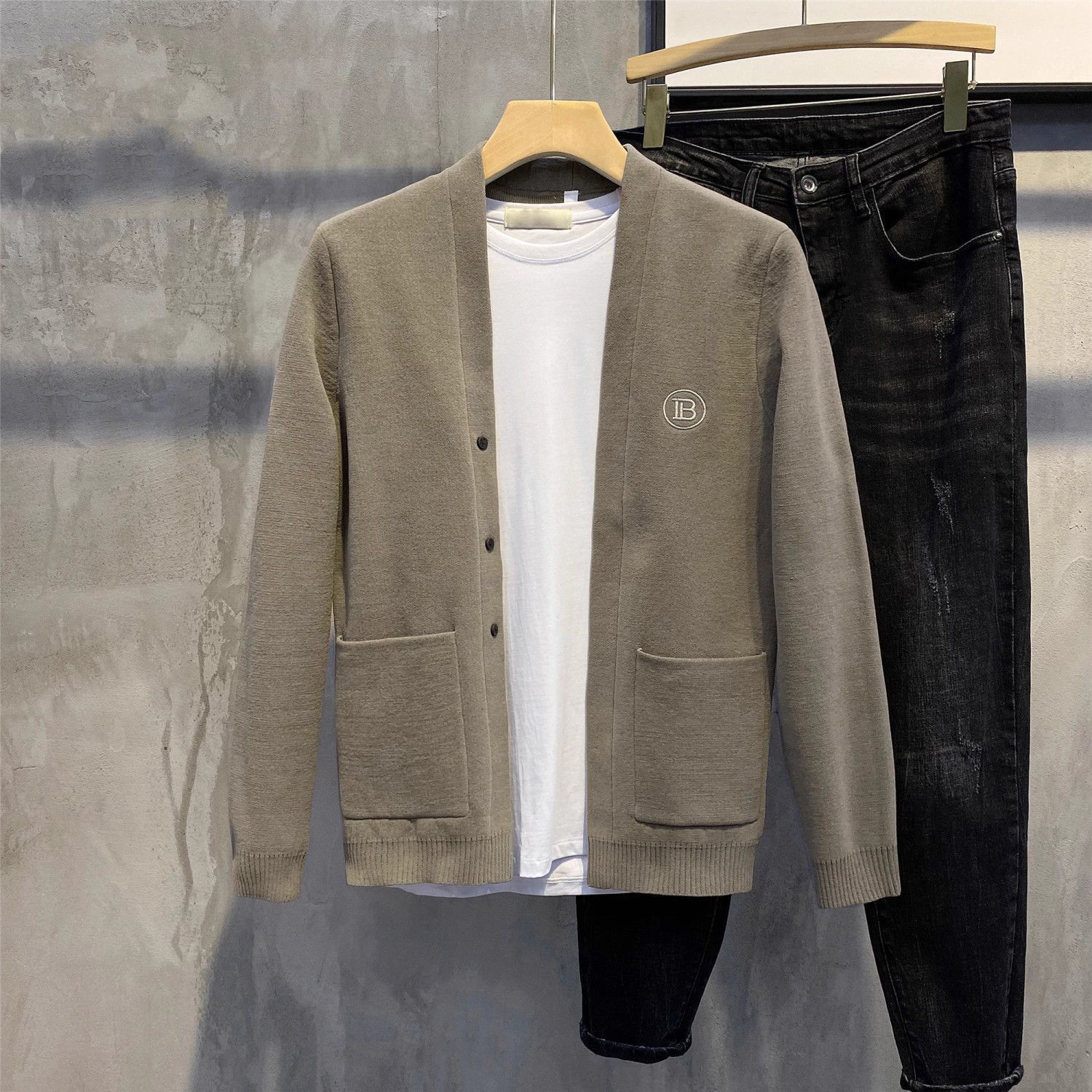 時尚休閒寬鬆輕熟風針織毛衣開衫