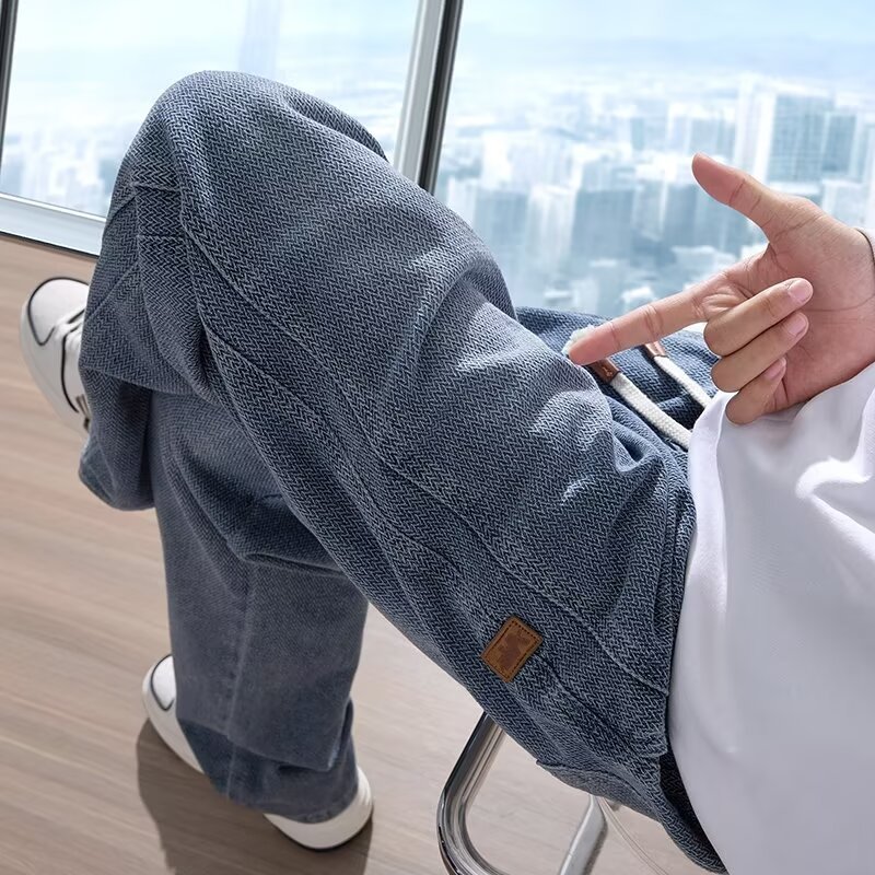 直筒寬鬆潮流美式休閒星空紋牛仔褲