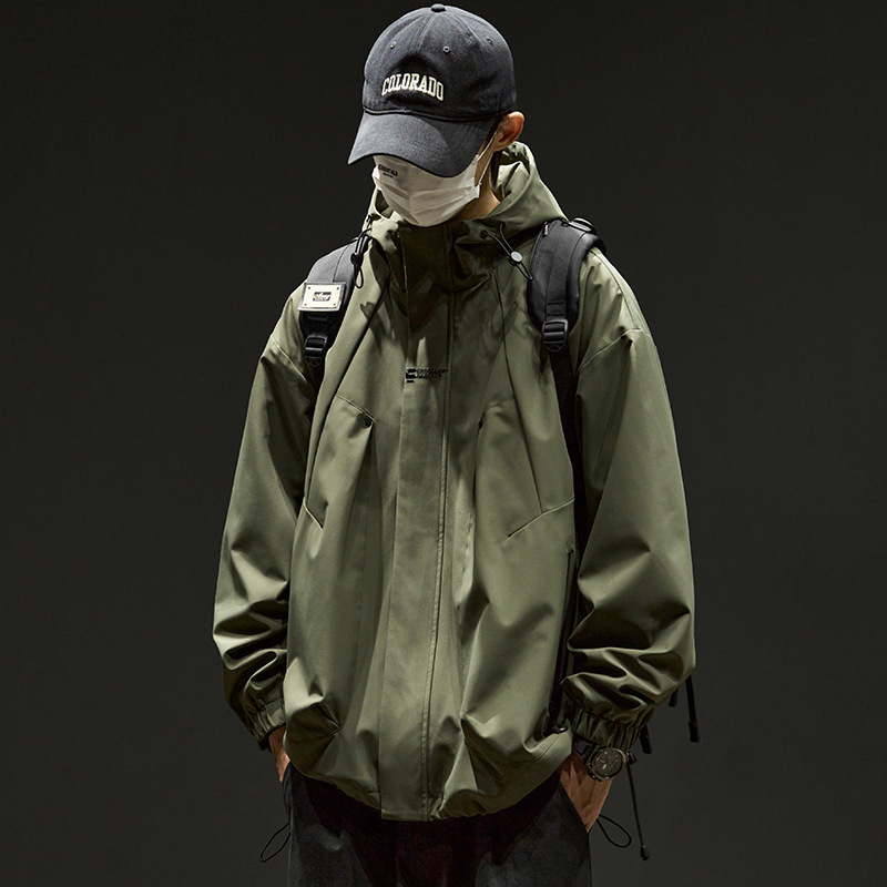 春秋潮牌工裝痞帥夾克衝鋒衣外套