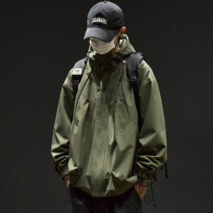 春秋潮牌工裝痞帥夾克衝鋒衣外套