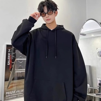 日系潮流貓咪印花長袖加絨連帽衛衣