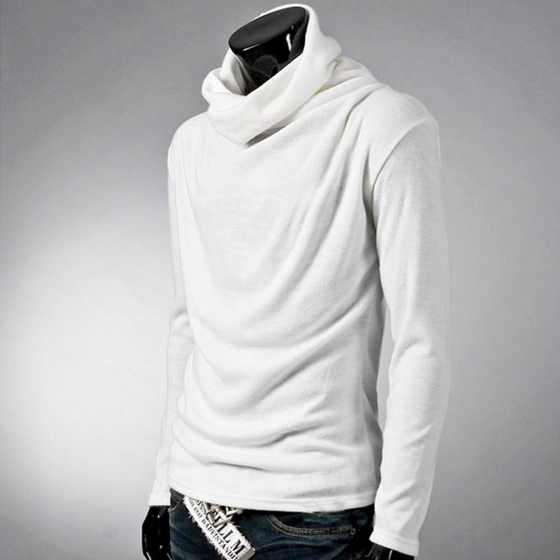 多色高領修身堆堆領長袖韓版打底衫T恤