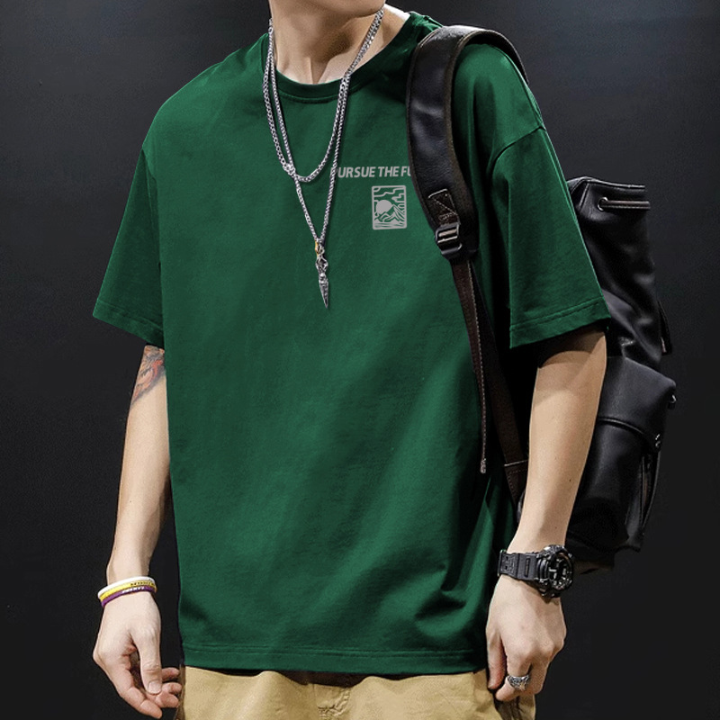 多色親膚圓領印花潮流短袖T恤