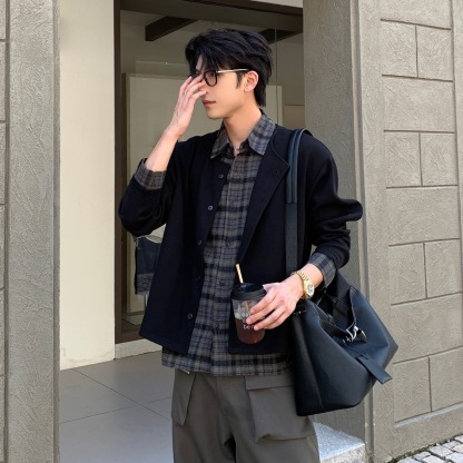 假兩件簡約慵懶輕奢痞帥翻領襯衫