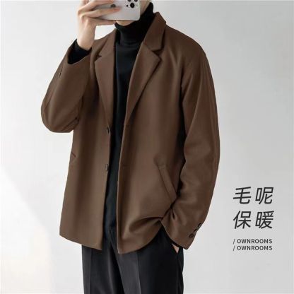 【單件/套裝】毛呢西裝外套高級感輕熟風加厚韓版休閒西服套裝