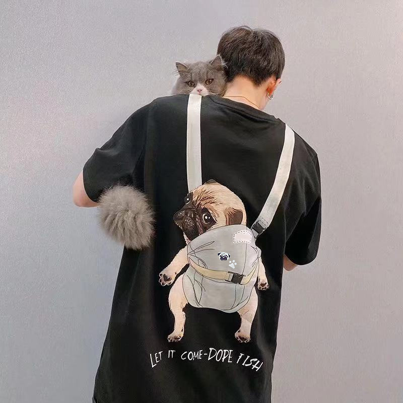 潮流寬鬆寵物港風ins情侶裝原宿短袖-Nuostyle