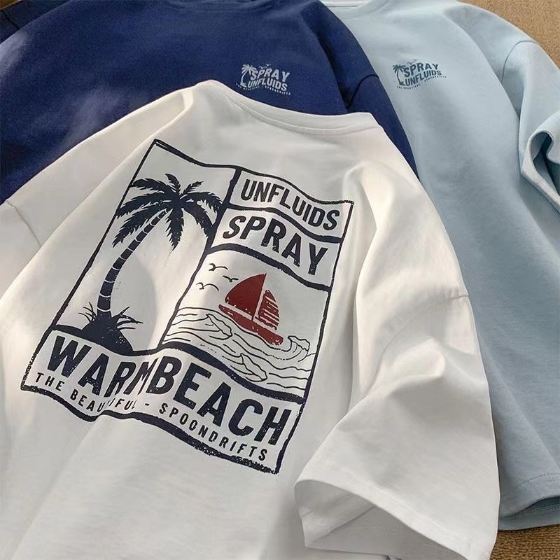 美式復古休閒嘻哈男女同款寬鬆短袖t恤-Nuostyle