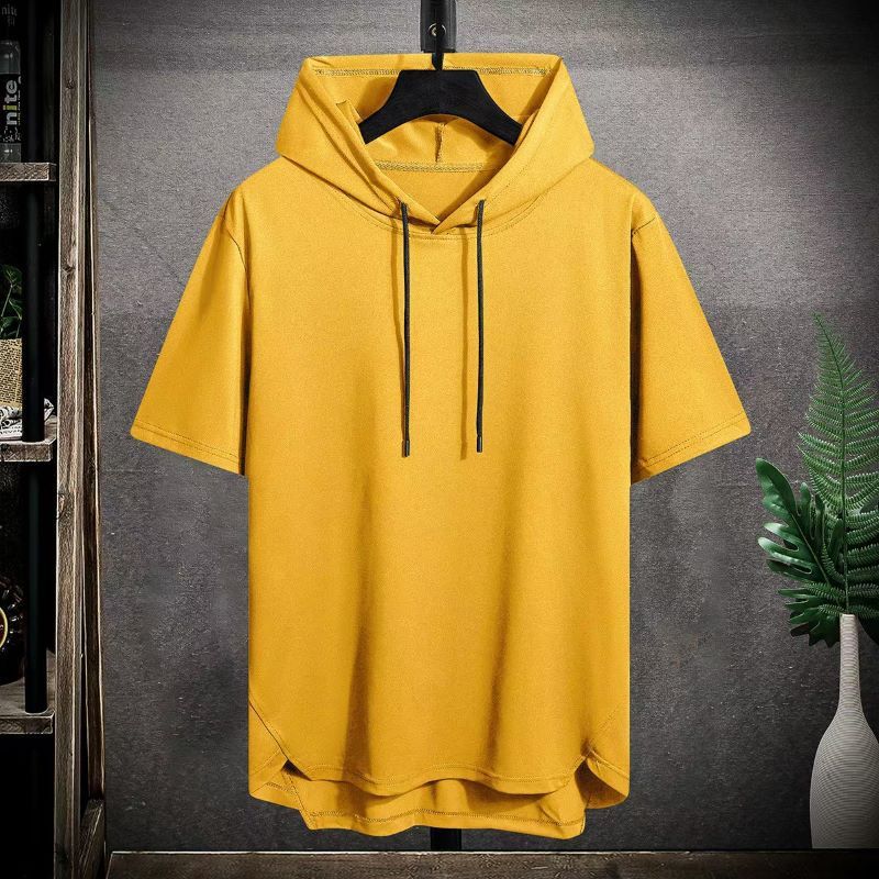 連帽透氣字母潮套頭短袖T恤