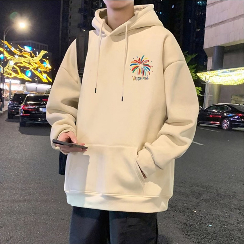 重磅刷毛加厚時尚港風寬鬆美式潮牌連帽T