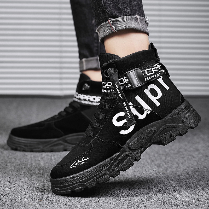 百搭圓頭高幫潮流軍靴大碼馬丁靴