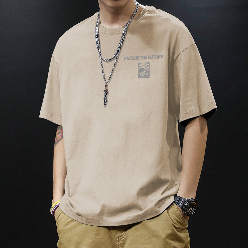 多色親膚圓領印花潮流短袖T恤