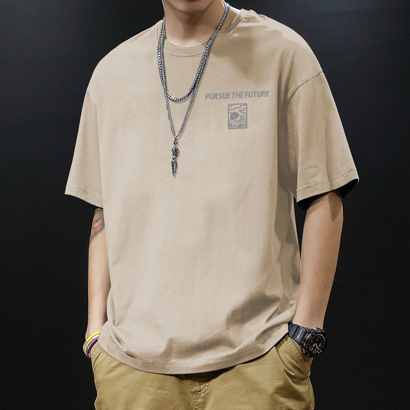 多色親膚圓領印花潮流短袖T恤