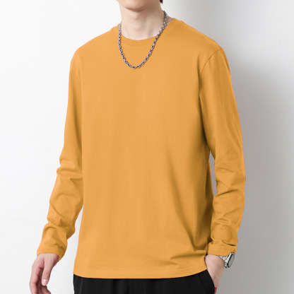 六色潮流圓領套頭百搭長袖T恤