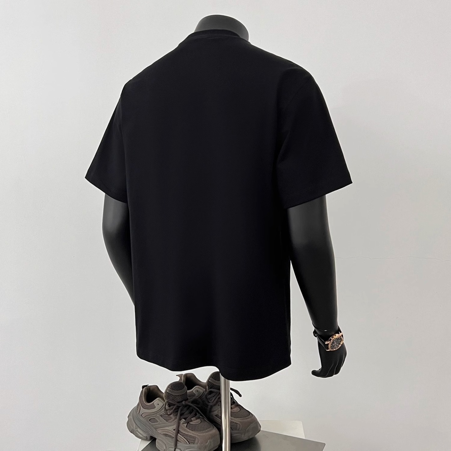 重磅純棉圓領印花大碼休閒情侶短袖T恤