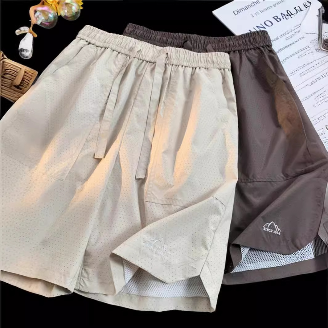 網眼速乾透氣運動寬鬆休閒五分短褲