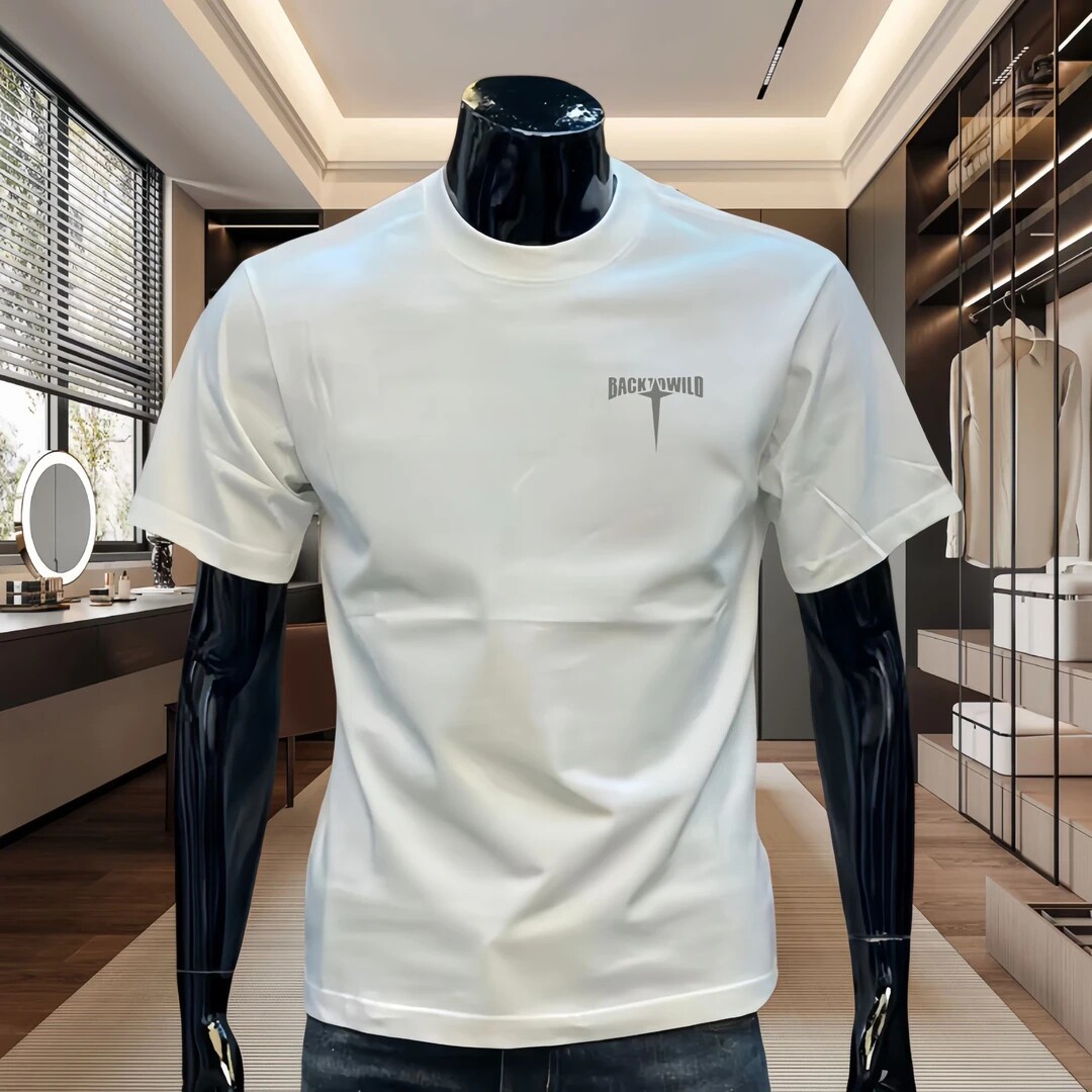 重磅純棉圓領印花大碼休閒情侶短袖T恤