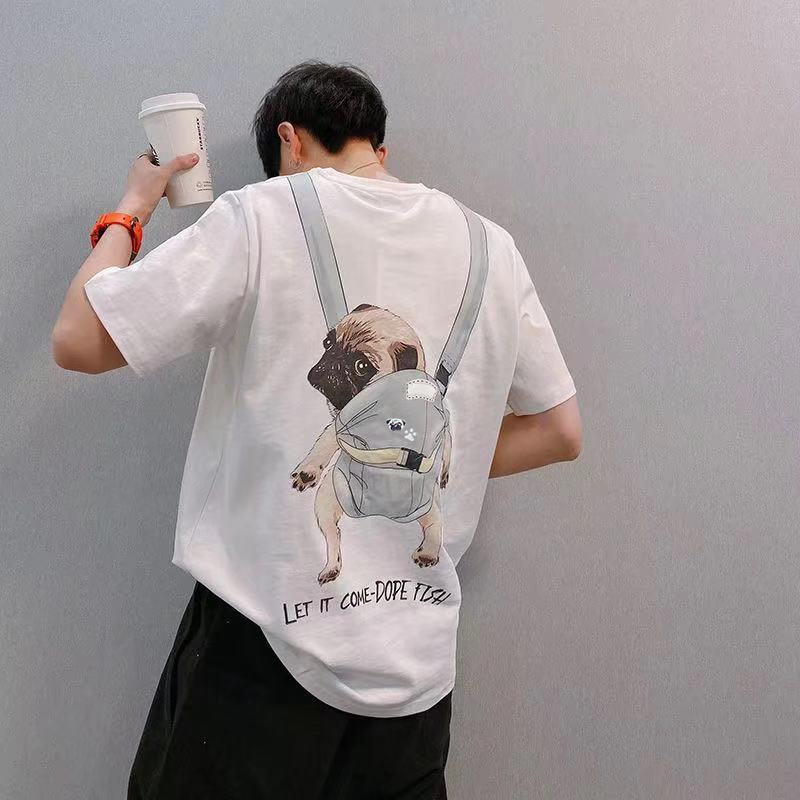 潮流寬鬆寵物港風ins情侶裝原宿短袖-Nuostyle