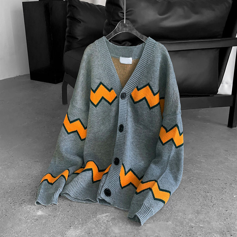 韓版暗黑系毛衣外套寬鬆慵懶長袖針織開衫