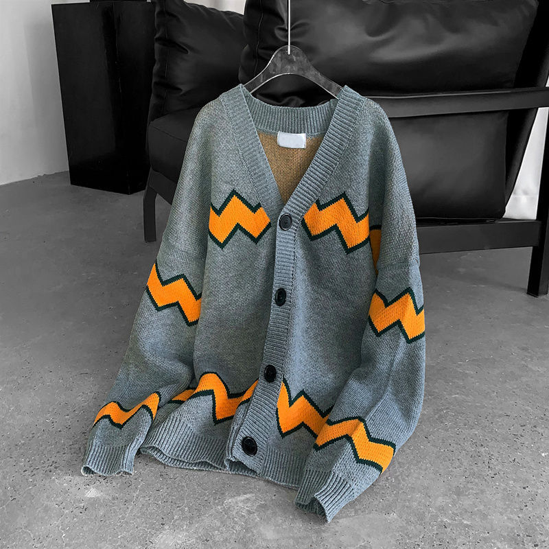 韓版暗黑系毛衣外套寬鬆慵懶長袖針織開衫