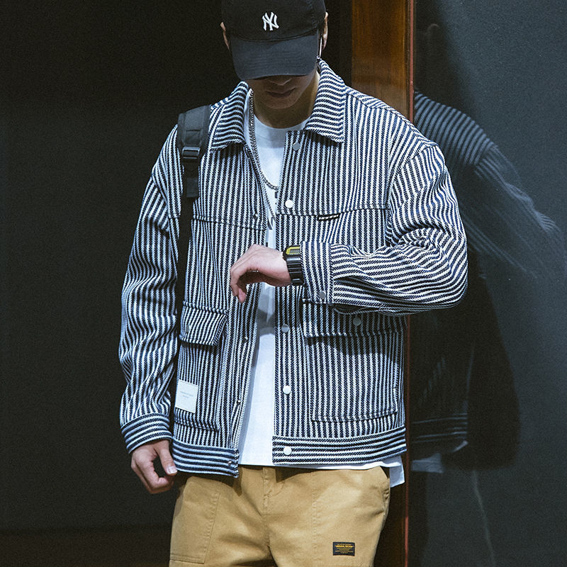 巨顯瘦修身百搭痞帥大口袋寬鬆襯衫外套