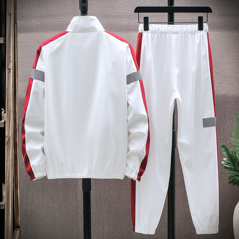 【整套】春秋款長袖夾克外套+休閒運動褲兩件套