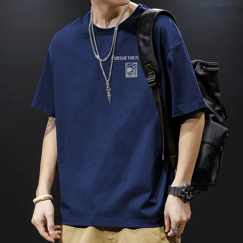 多色親膚圓領印花潮流短袖T恤