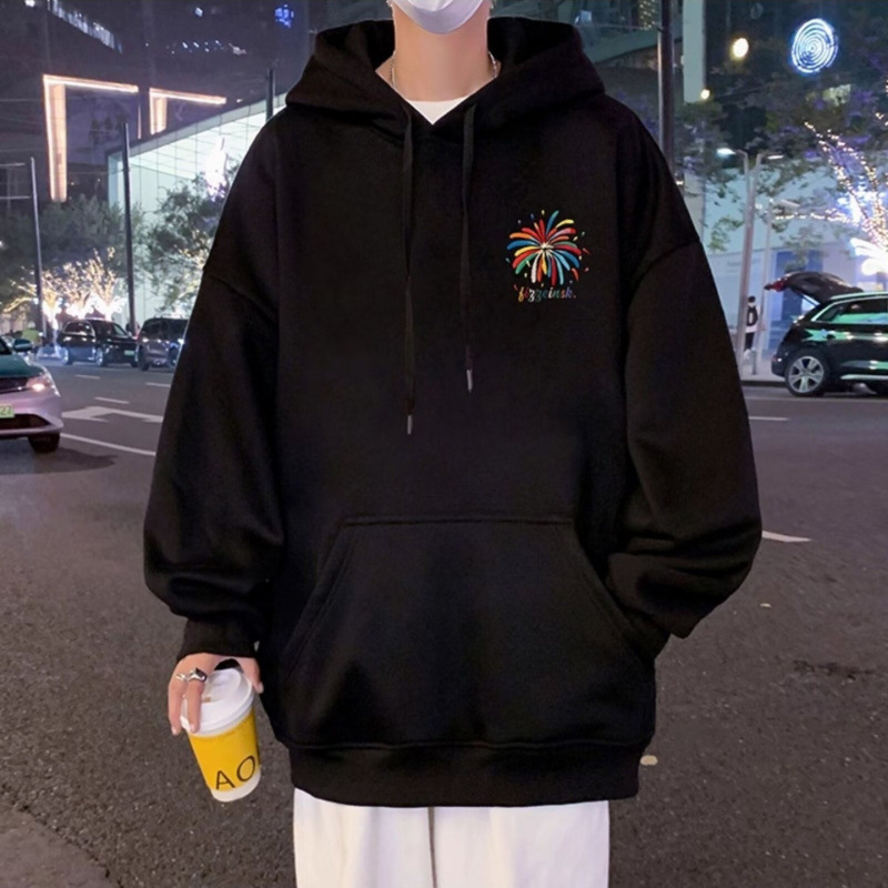 重磅刷毛加厚時尚港風寬鬆美式潮牌連帽T