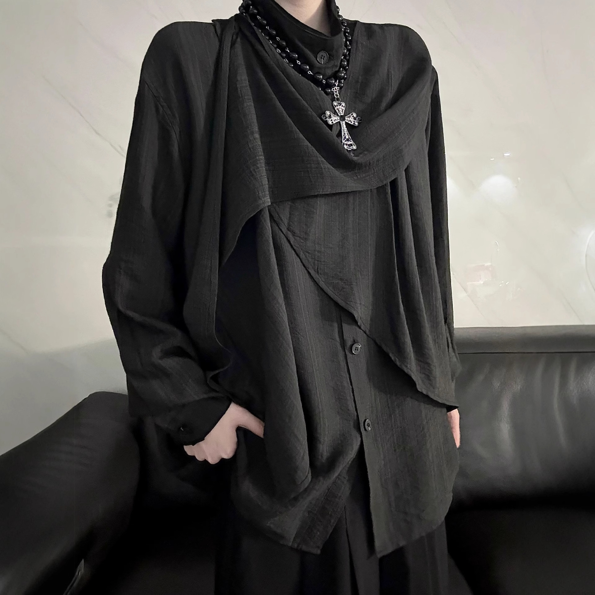 【單件/套裝】原創設計高級感小眾新中式襯衫+黑西褲兩件套裝