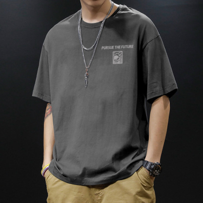 多色親膚圓領印花潮流短袖T恤