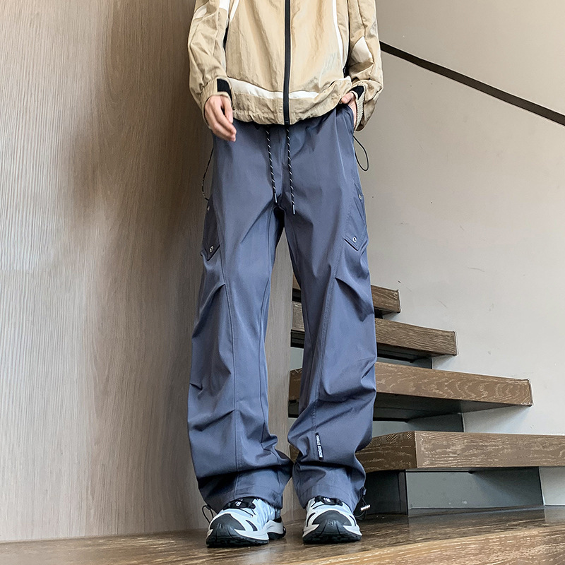 衝鋒褲直筒顯瘦大碼休閒褲工裝褲