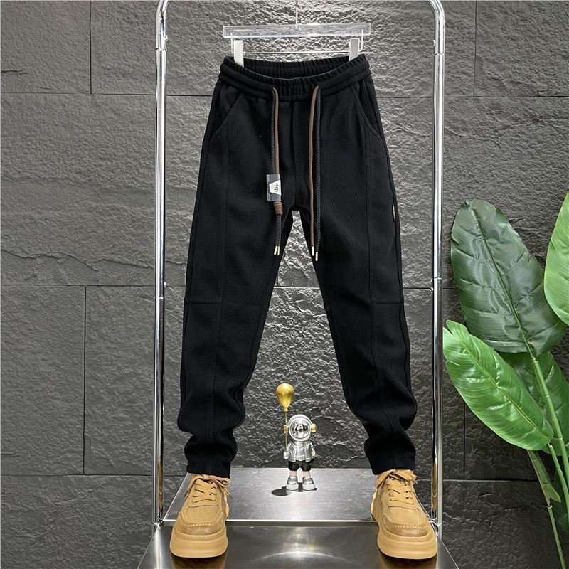 時尚百搭戶外重磅休閒彈力鬆緊腰束腳褲