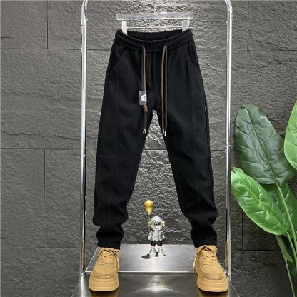 時尚百搭戶外重磅休閒彈力鬆緊腰束腳褲