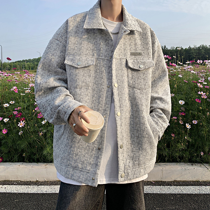 【單件/套裝】高級感小香風格子潮牌夾克外套+搭配編繩休閒長褲+項鏈三件套裝