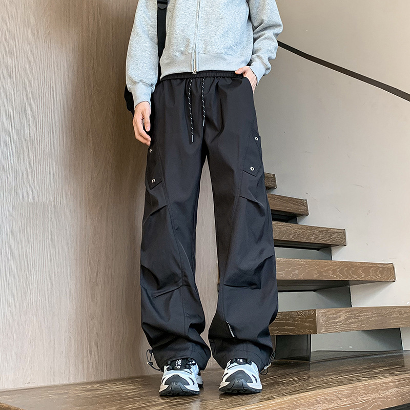 衝鋒褲直筒顯瘦大碼休閒褲工裝褲