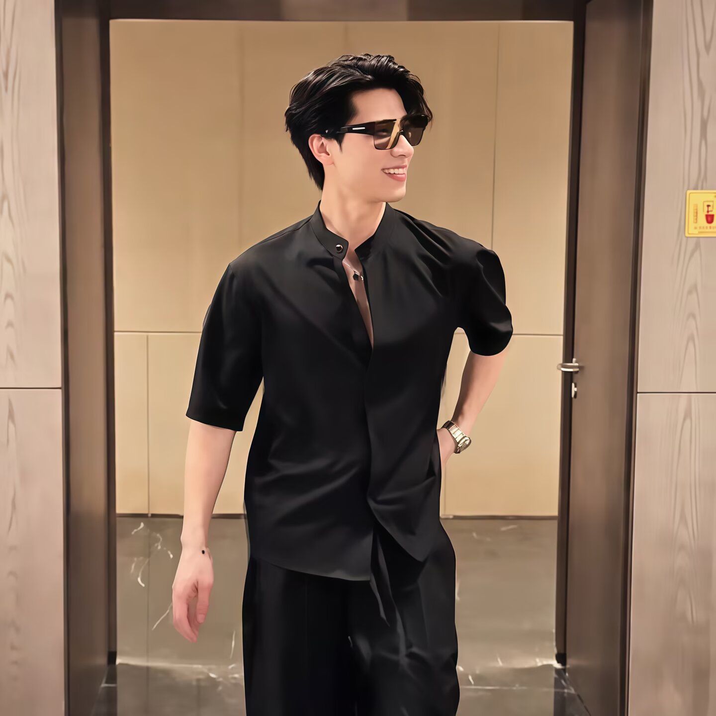 【單件/套裝】韓版潮流素色薄款冰絲襯衫+百搭休閑西裝兩件套