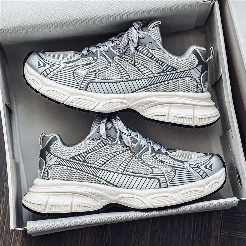 網面透氣休閒鞋運動跑步厚底增高老爹鞋