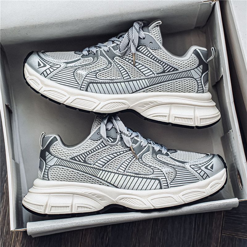 網面透氣休閒鞋運動跑步厚底增高老爹鞋