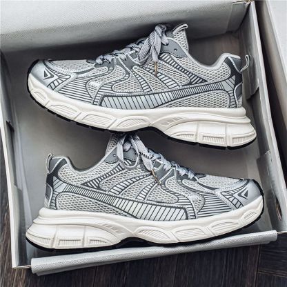 網面透氣休閒鞋運動跑步厚底增高老爹鞋