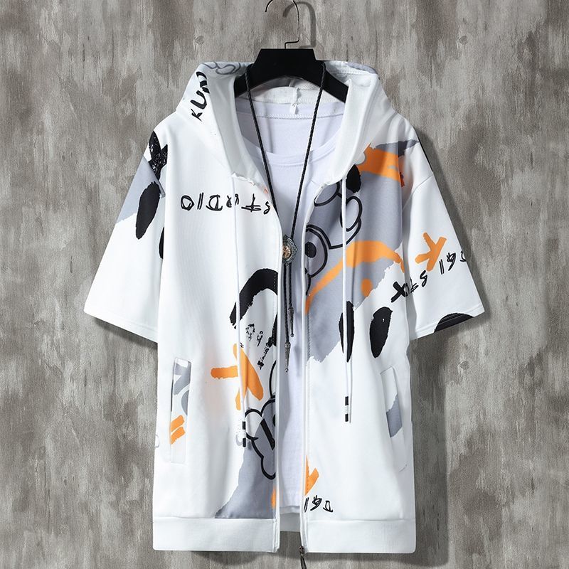 潮流拉鏈外套運動休閒連帽衛衣短袖