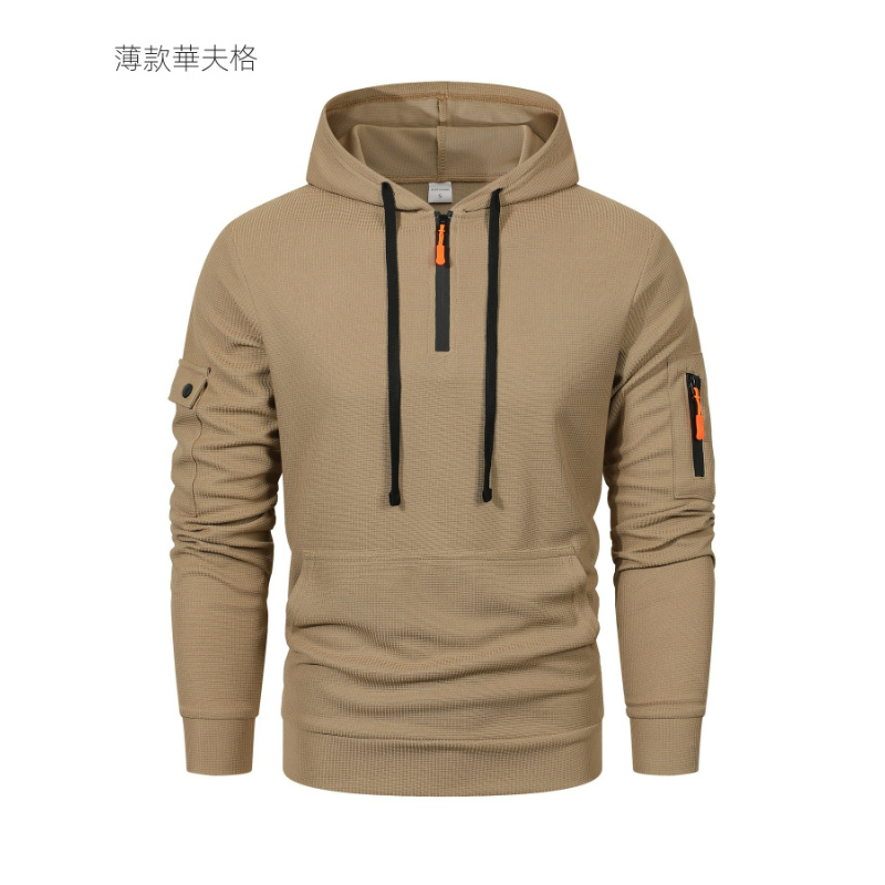 春秋款連帽衫拉鍊多口袋運動休閒衛衣-NitSoon