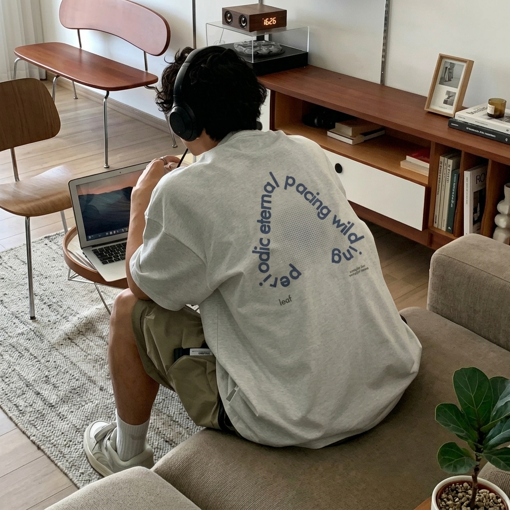 印花美式休閒純棉透氣圓領短袖t恤