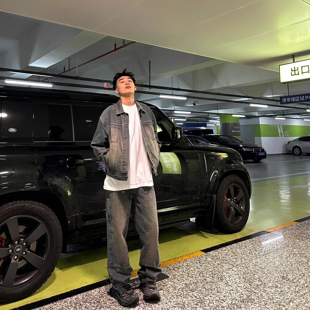@美式復古水洗寬鬆帥氣工裝痞帥牛仔外套
