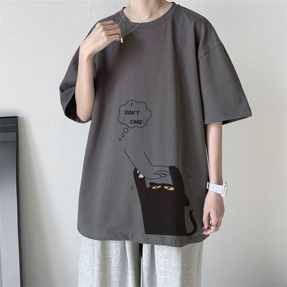 【單件/套裝】ins潮牌貓咪印花短袖t恤+運動束腳褲裝兩件套套裝