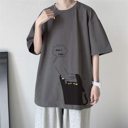 【單件/套裝】ins潮牌貓咪印花短袖t恤+運動束腳褲裝兩件套套裝