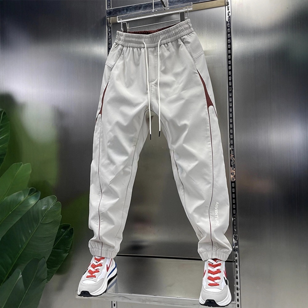 寬鬆拼接休閒百搭潮流痞帥束腳哈倫褲