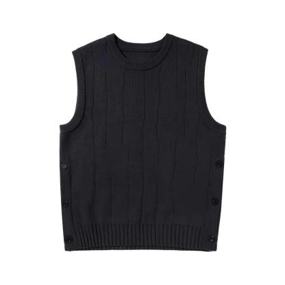 【單件/套裝】日系復古針織背心馬甲+藍色襯衫+百搭休閒褲三件套裝