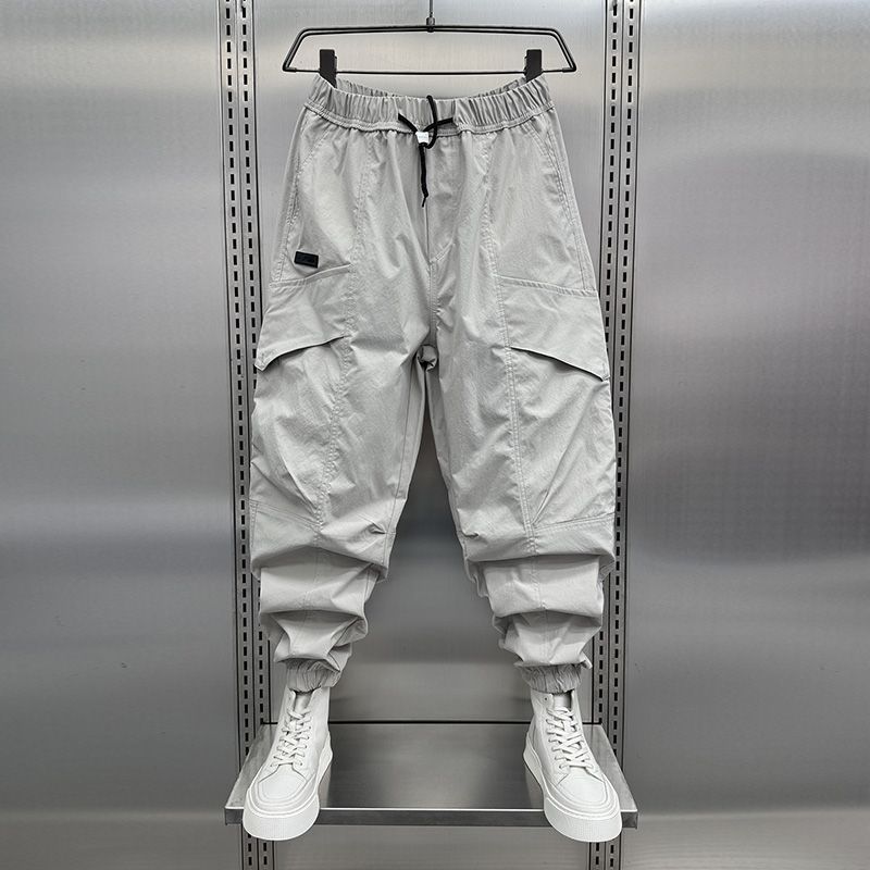 薄款潮流速乾束腳九分痞帥休閒哈倫褲